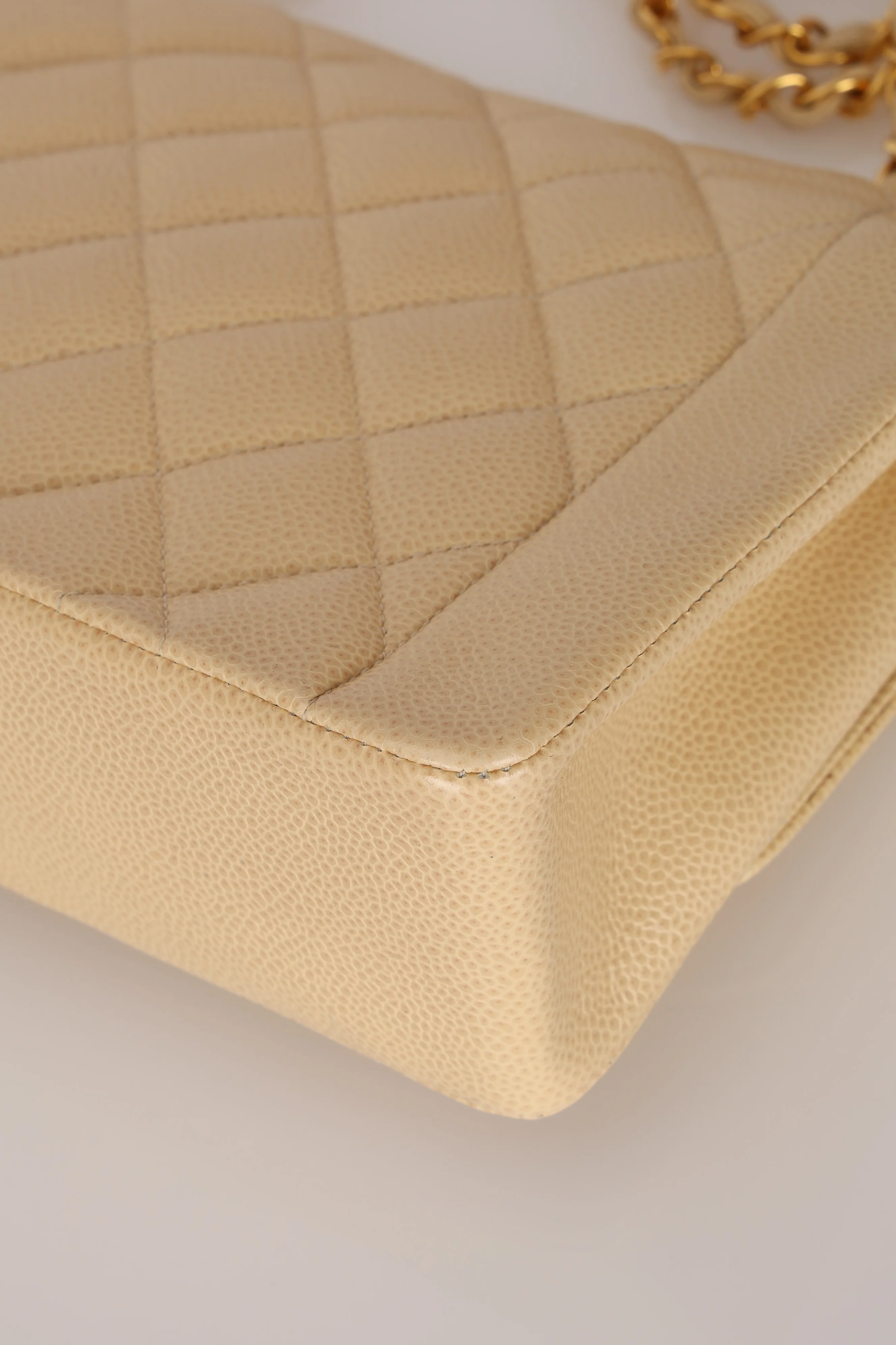 Rare Chanel 1993 Vanilla Caviar Medium Diana Flap 24K GP - Image 13