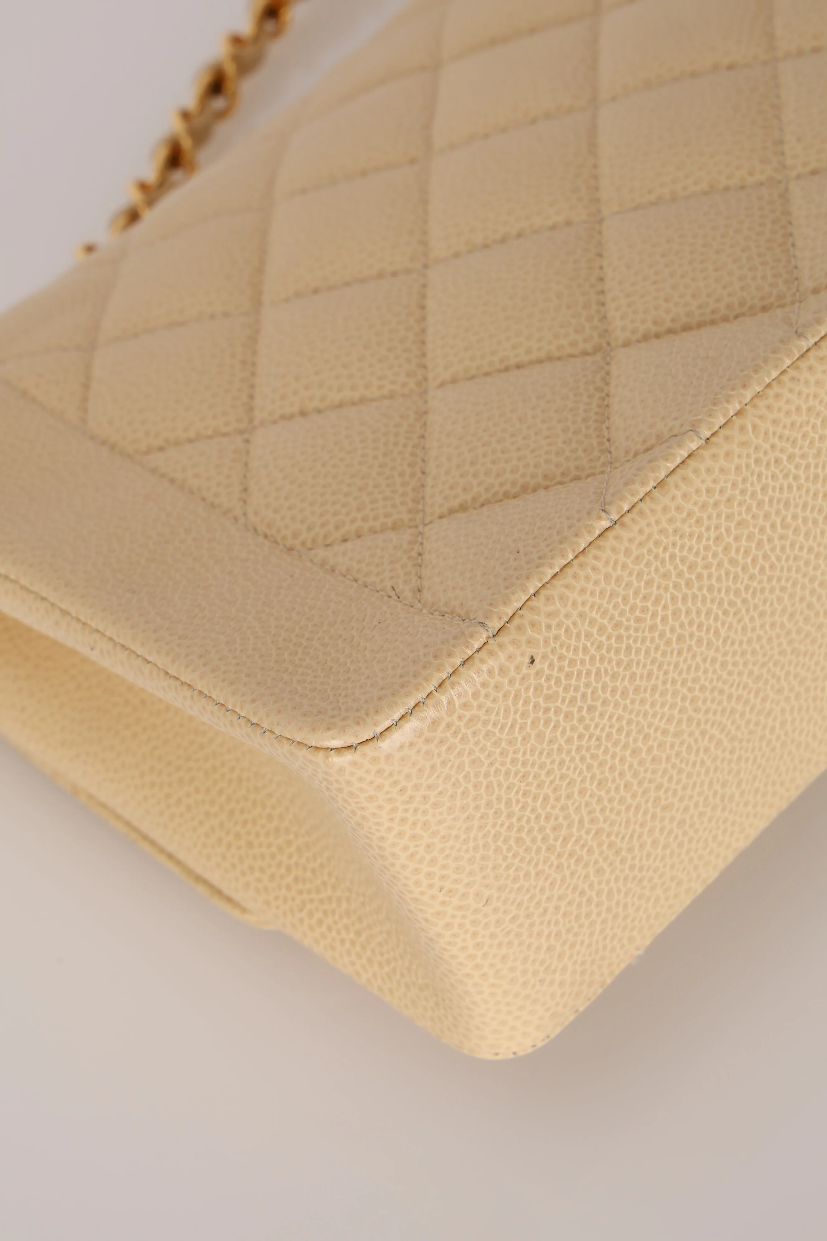 Rare Chanel 1993 Vanilla Caviar Medium Diana Flap 24K GP - Image 14