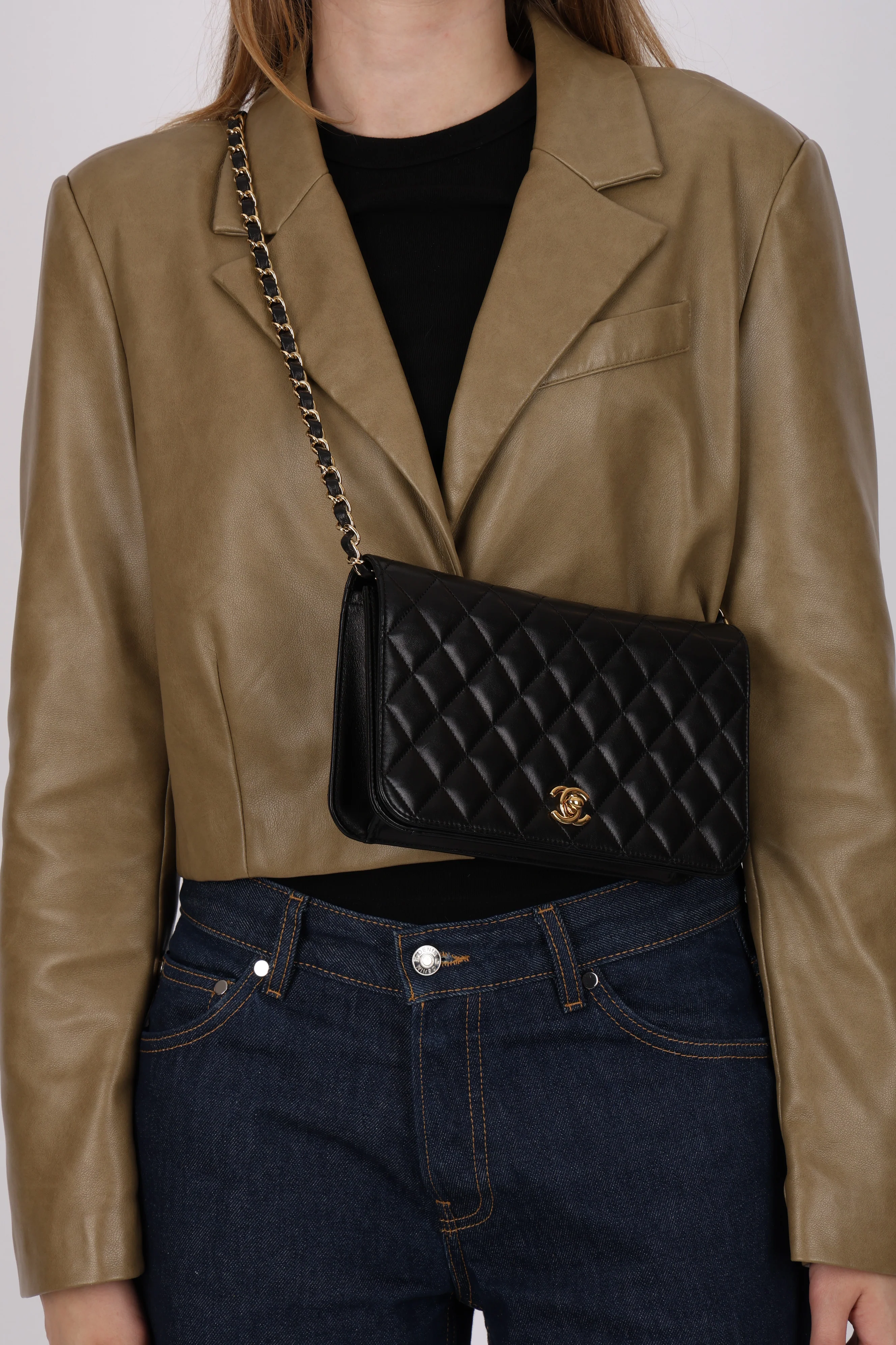 Chanel 2009 Black Lambskin Turnlock Full Flap Bag GHW - Image 14