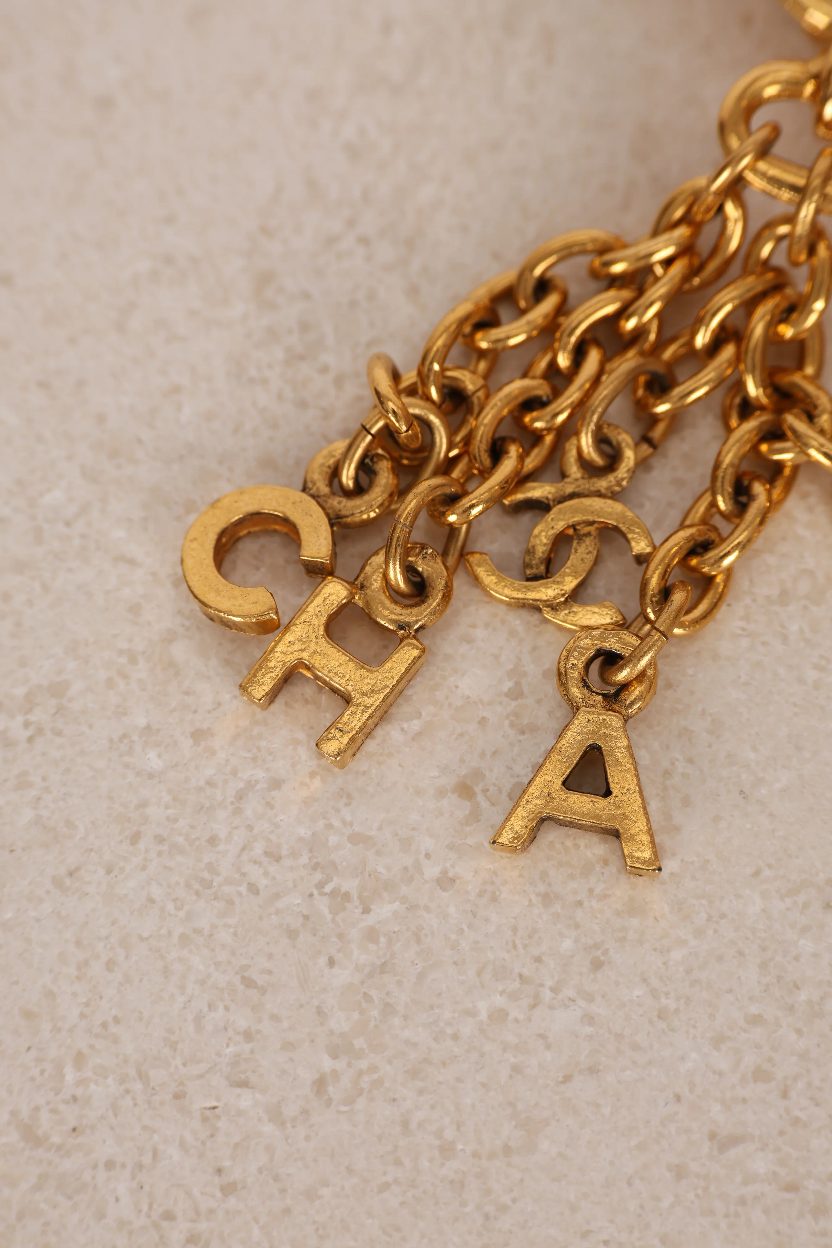 Chanel 1970s-1980s Letter Logo Drop Clip-On Earrings 24K GP - Image 6