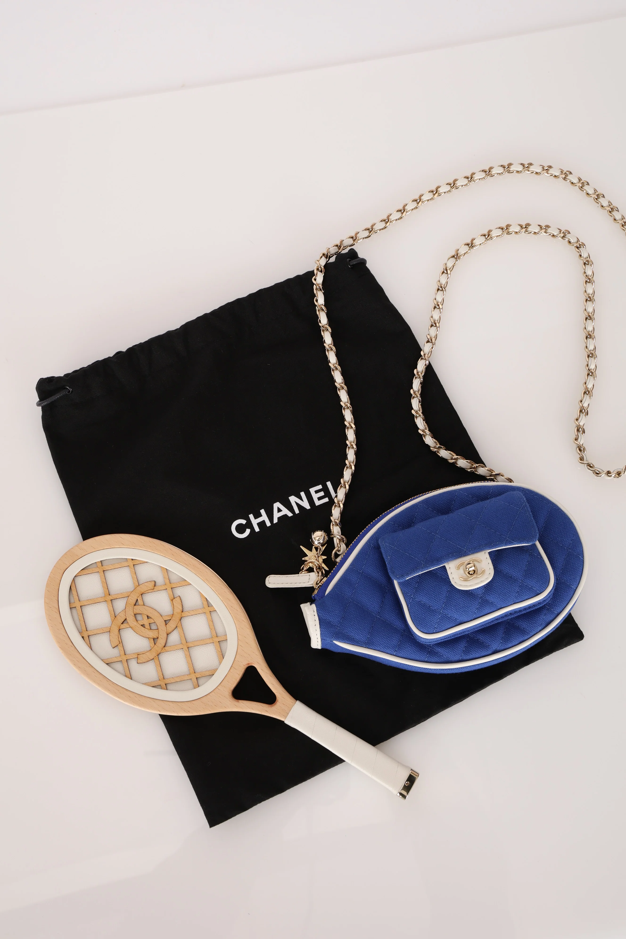 Rare Chanel 23C Runway Tennis Racquet Clutch with Chain - Image 3