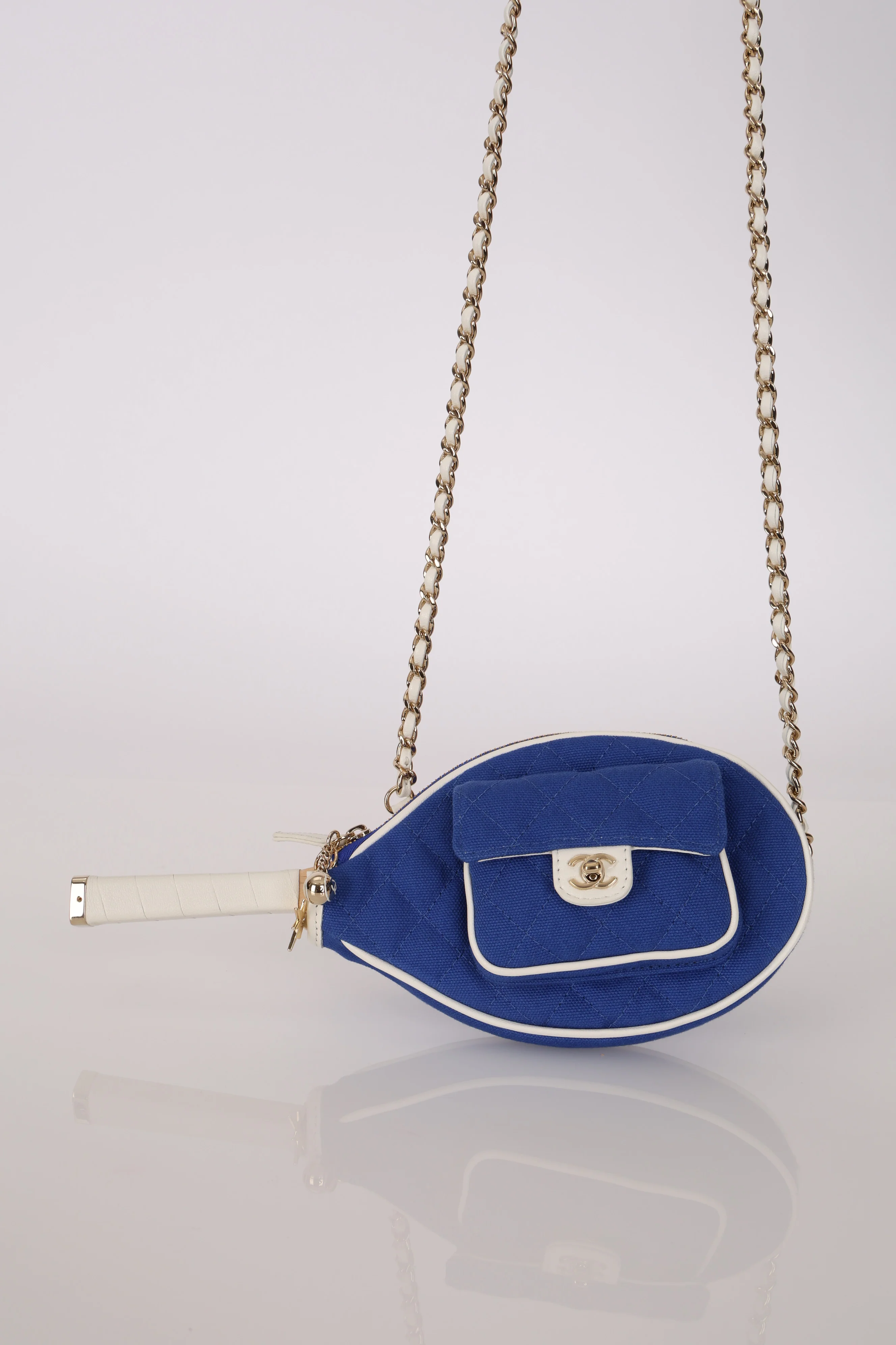 Rare Chanel 23C Runway Tennis Racquet Clutch with Chain - Image 6