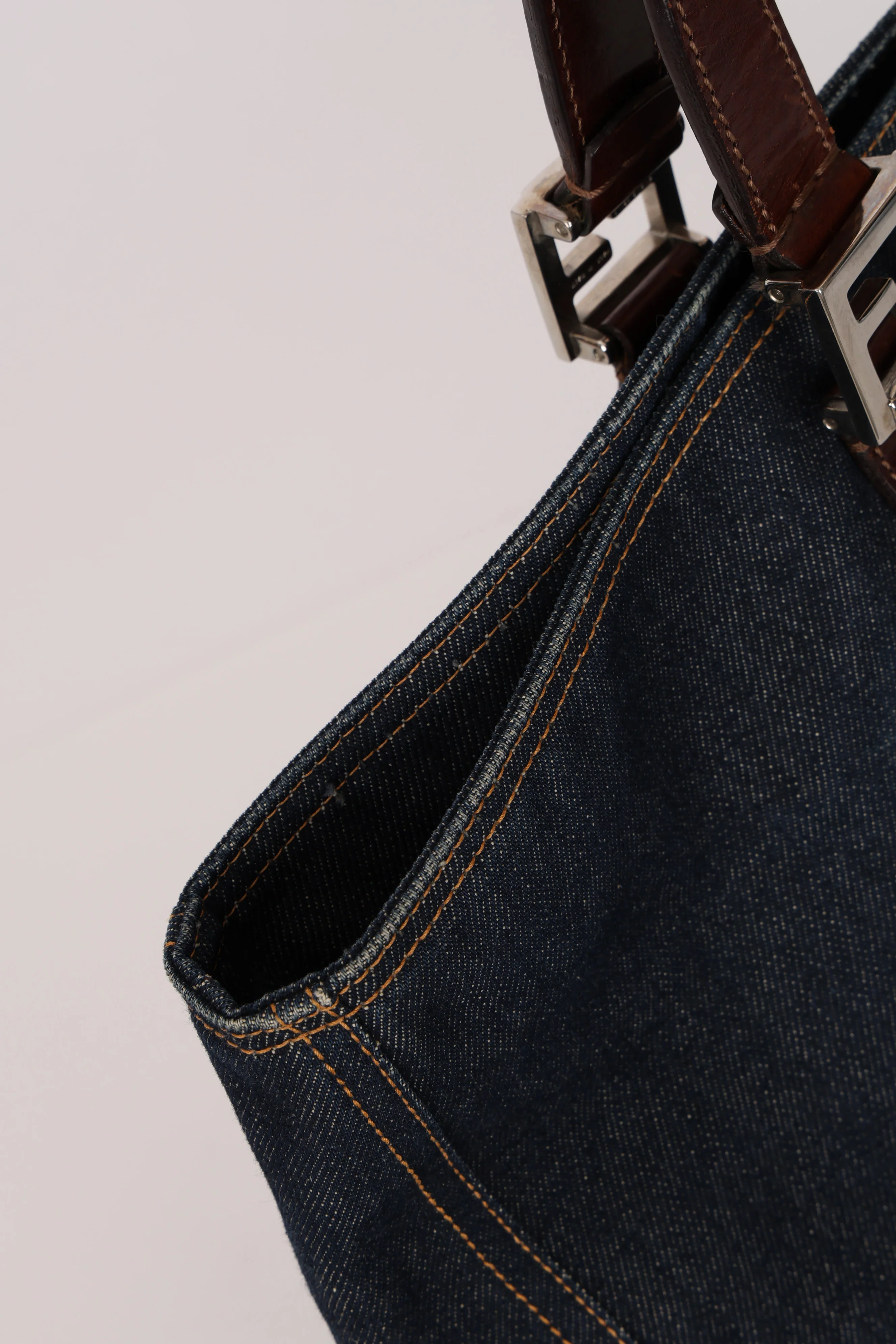 Fendi Denim Large Twin Tote - Image 14