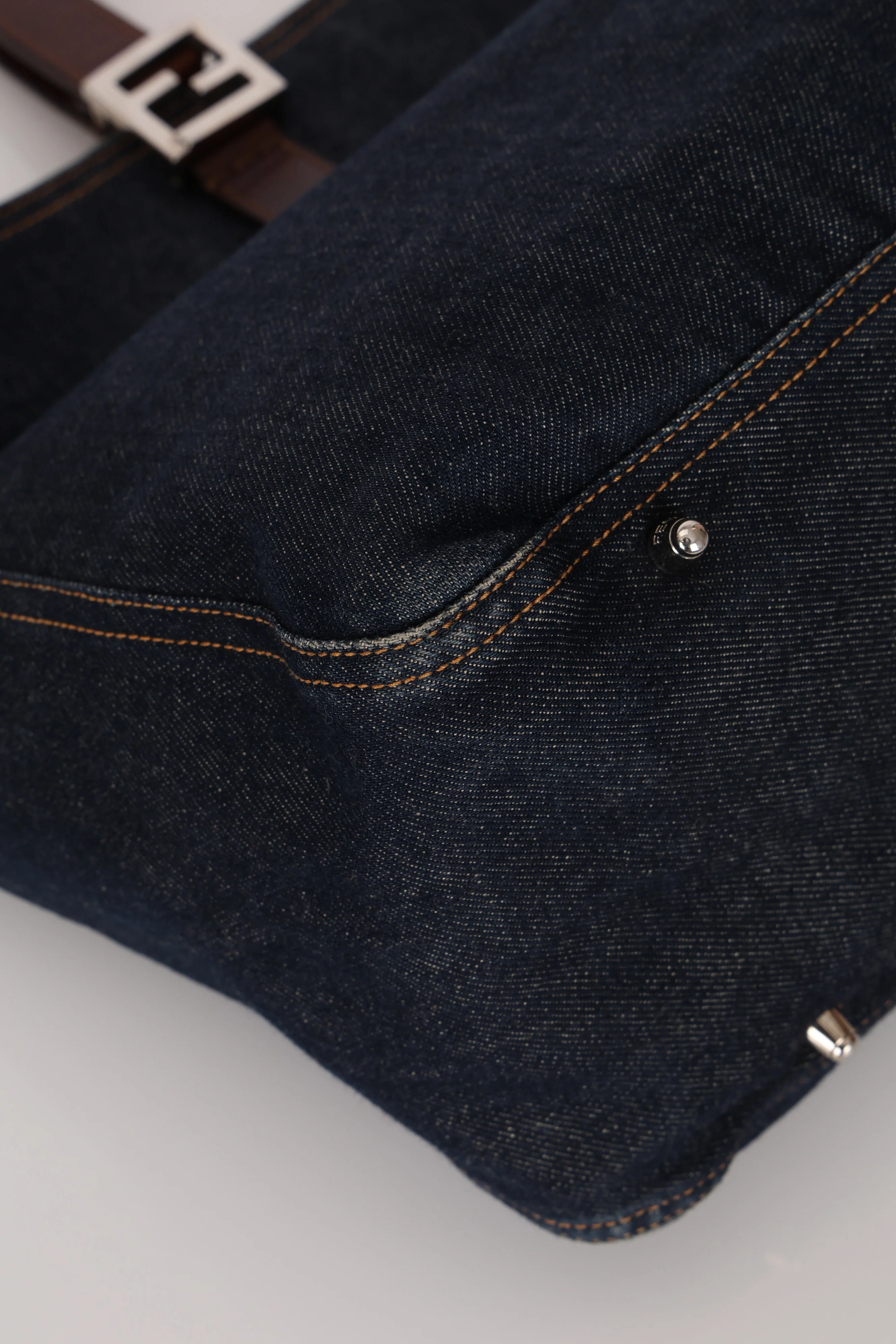 Fendi Denim Large Twin Tote - Image 9
