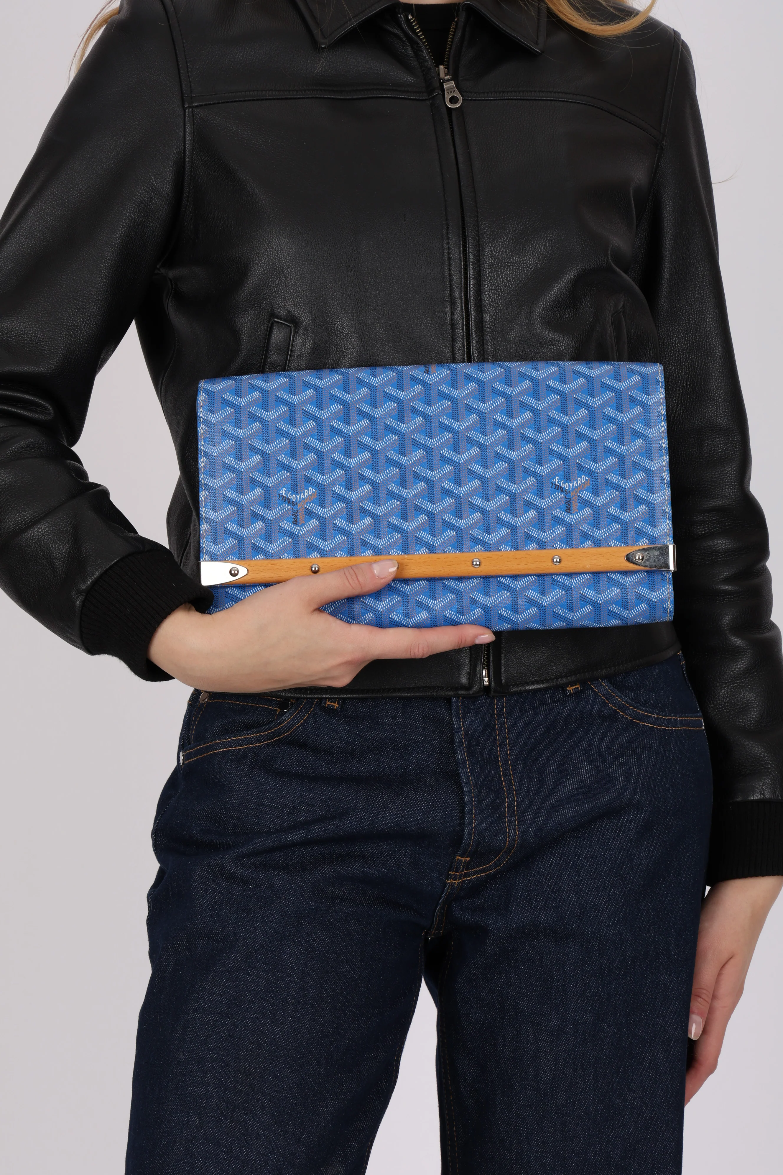 Goyard 2018 Blue Goyardine MM Monte Carlo Bois - Image 10