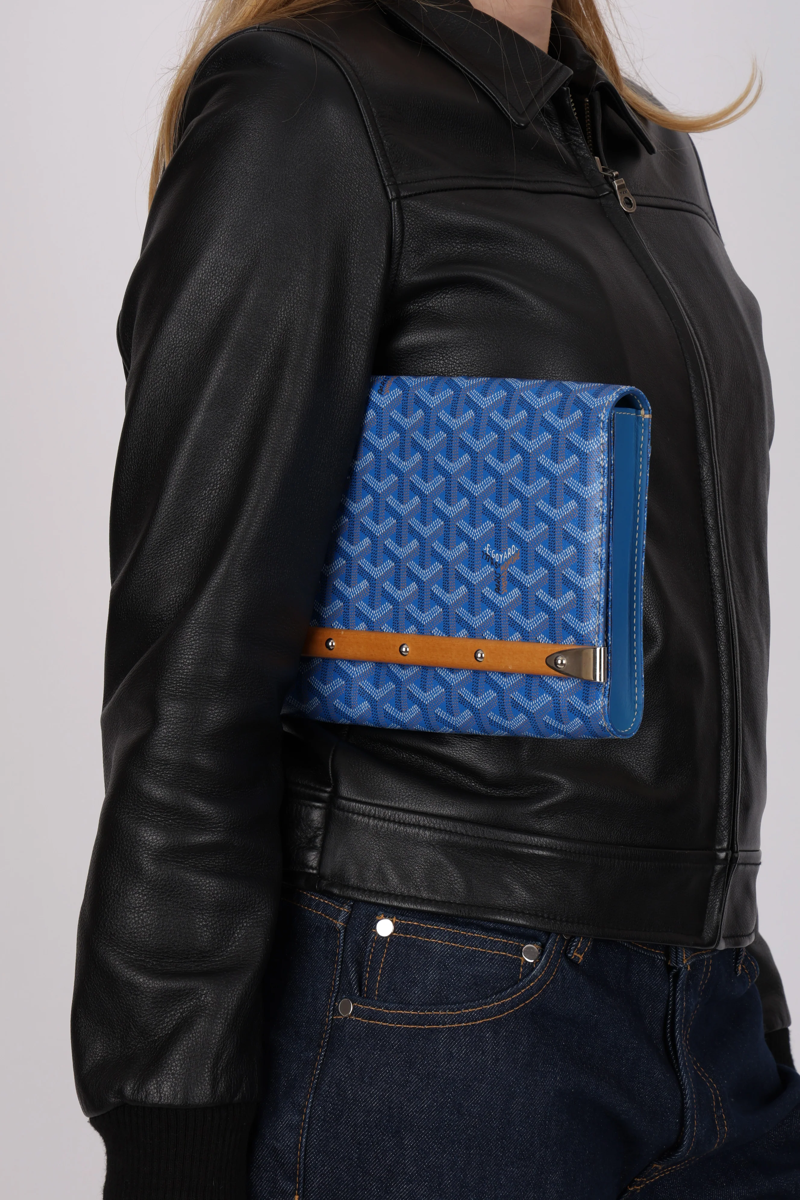 Goyard 2018 Blue Goyardine MM Monte Carlo Bois - Image 11