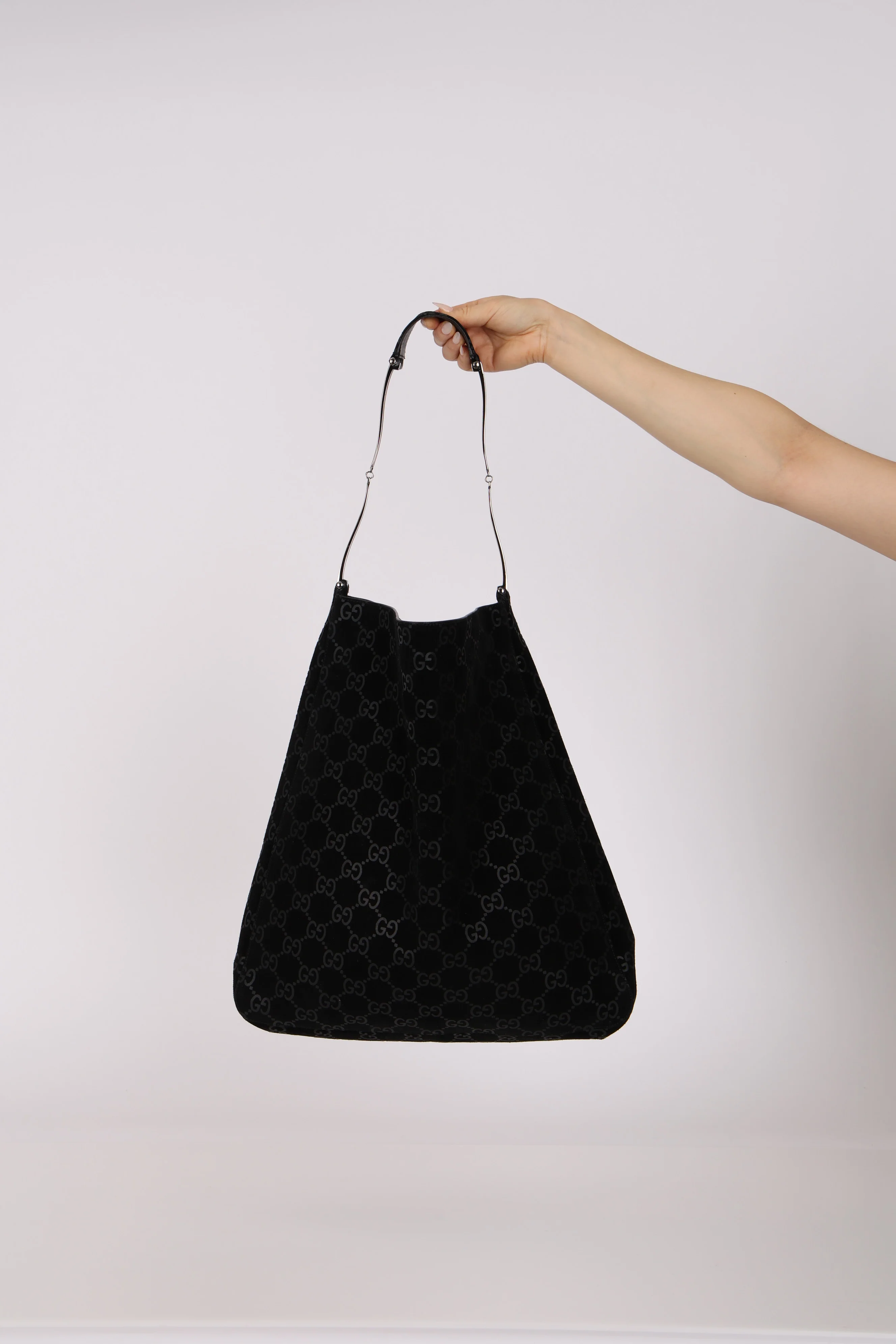 Gucci GG Suede Thin Horsebit Tote with Pouch - Image 3