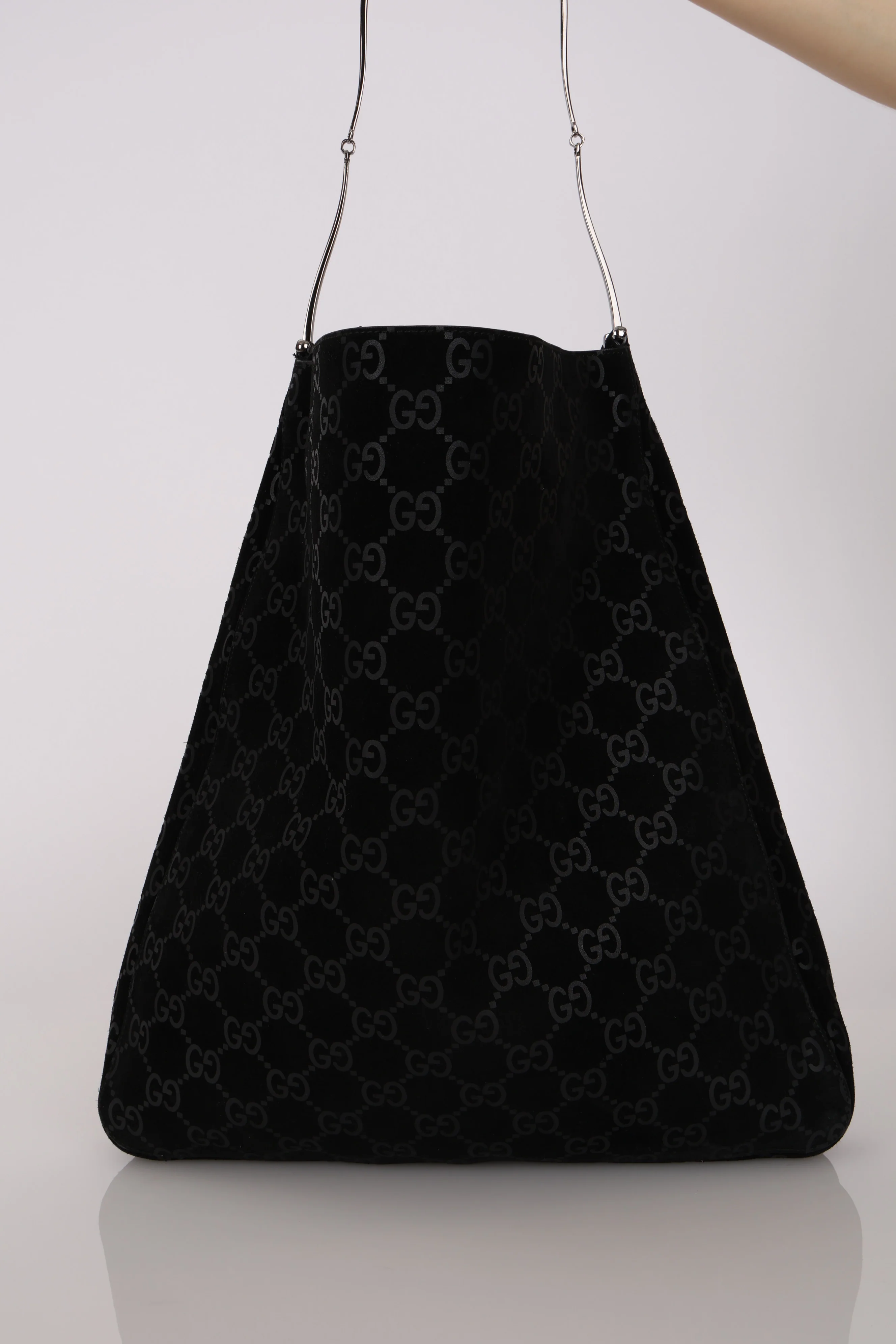 Gucci GG Suede Thin Horsebit Tote with Pouch - Image 7