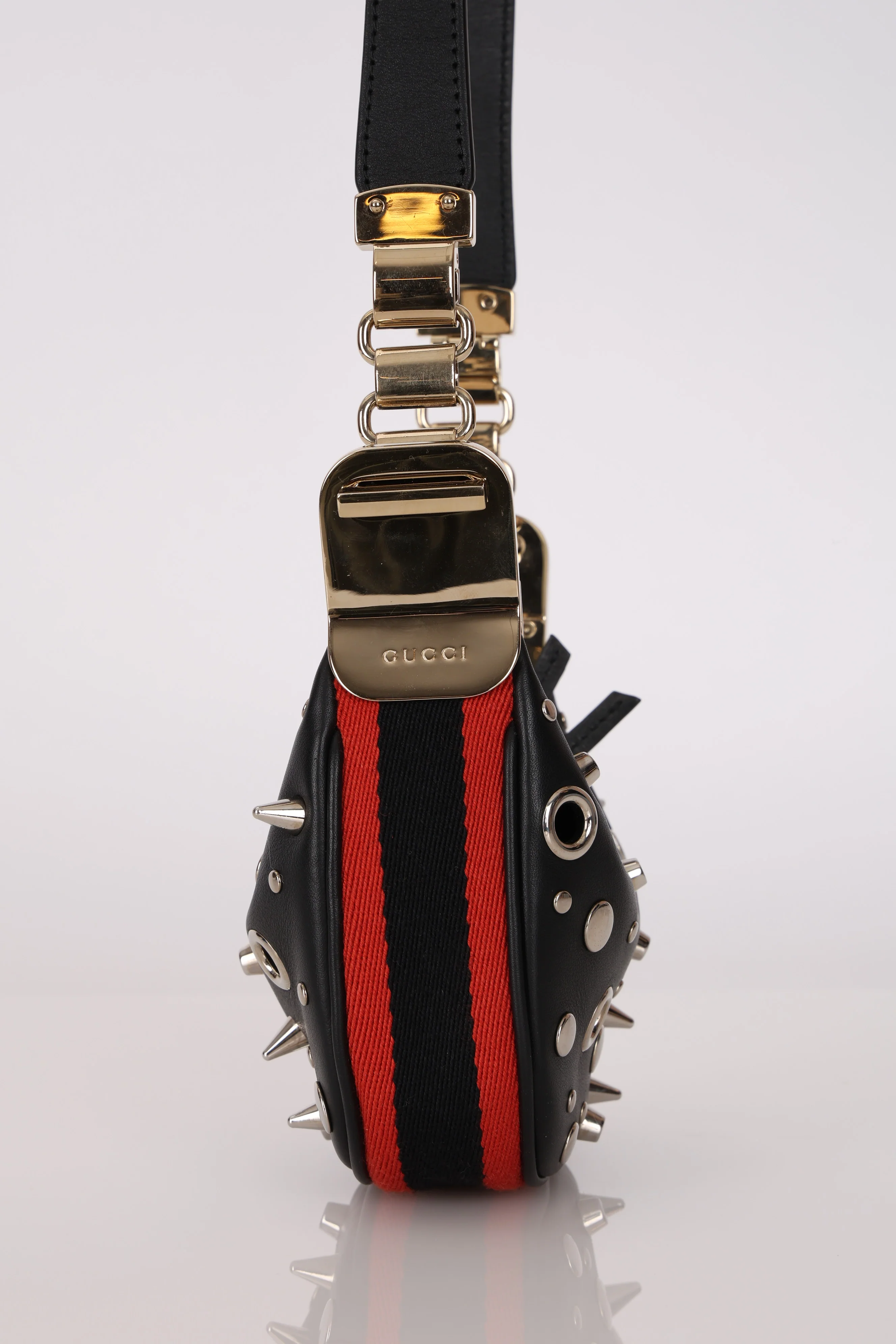 Gucci Studded Leather Attache Mini Hobo - Image 11