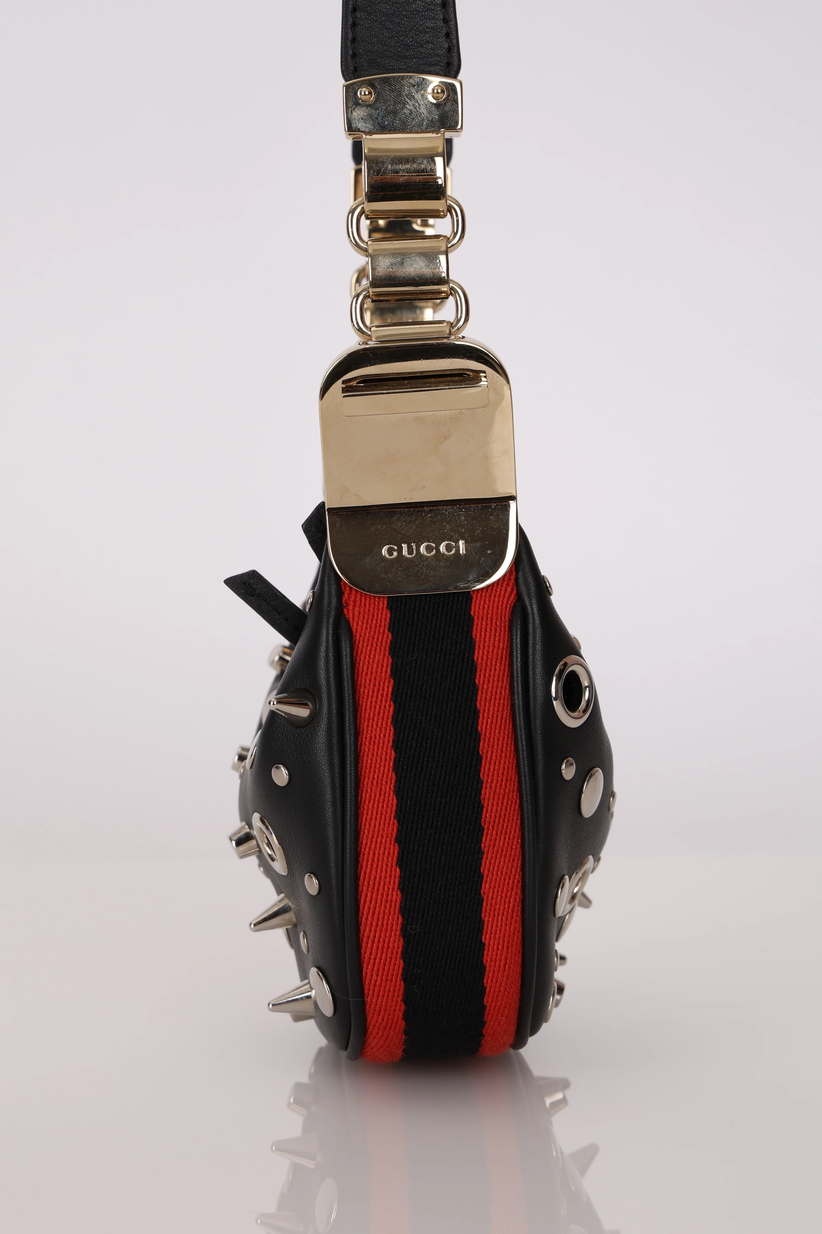 Gucci Studded Leather Attache Mini Hobo - Image 9