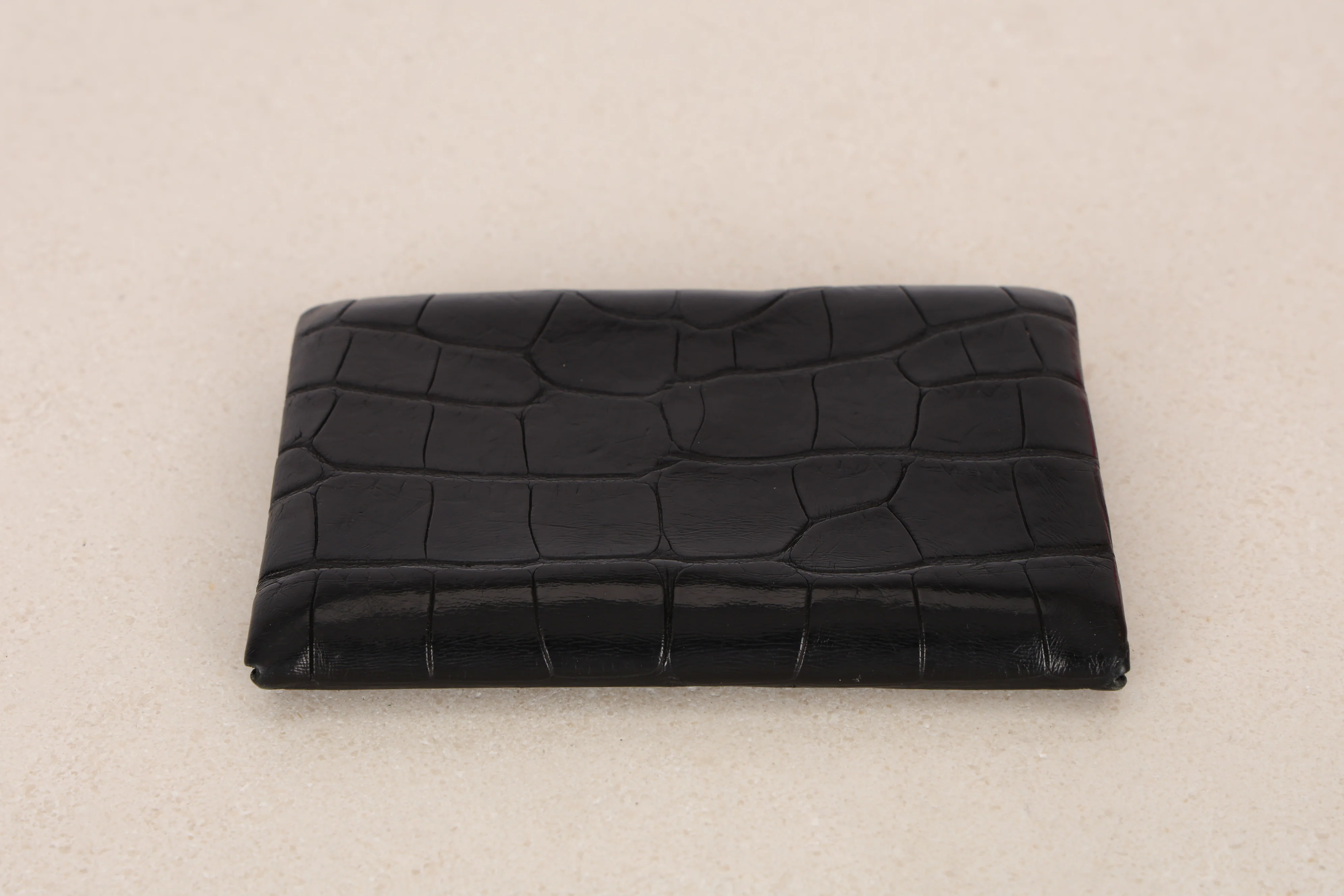 Hermès 2018 Noir Alligator Mississippiensis Calvi Card Case PHW - Image 7