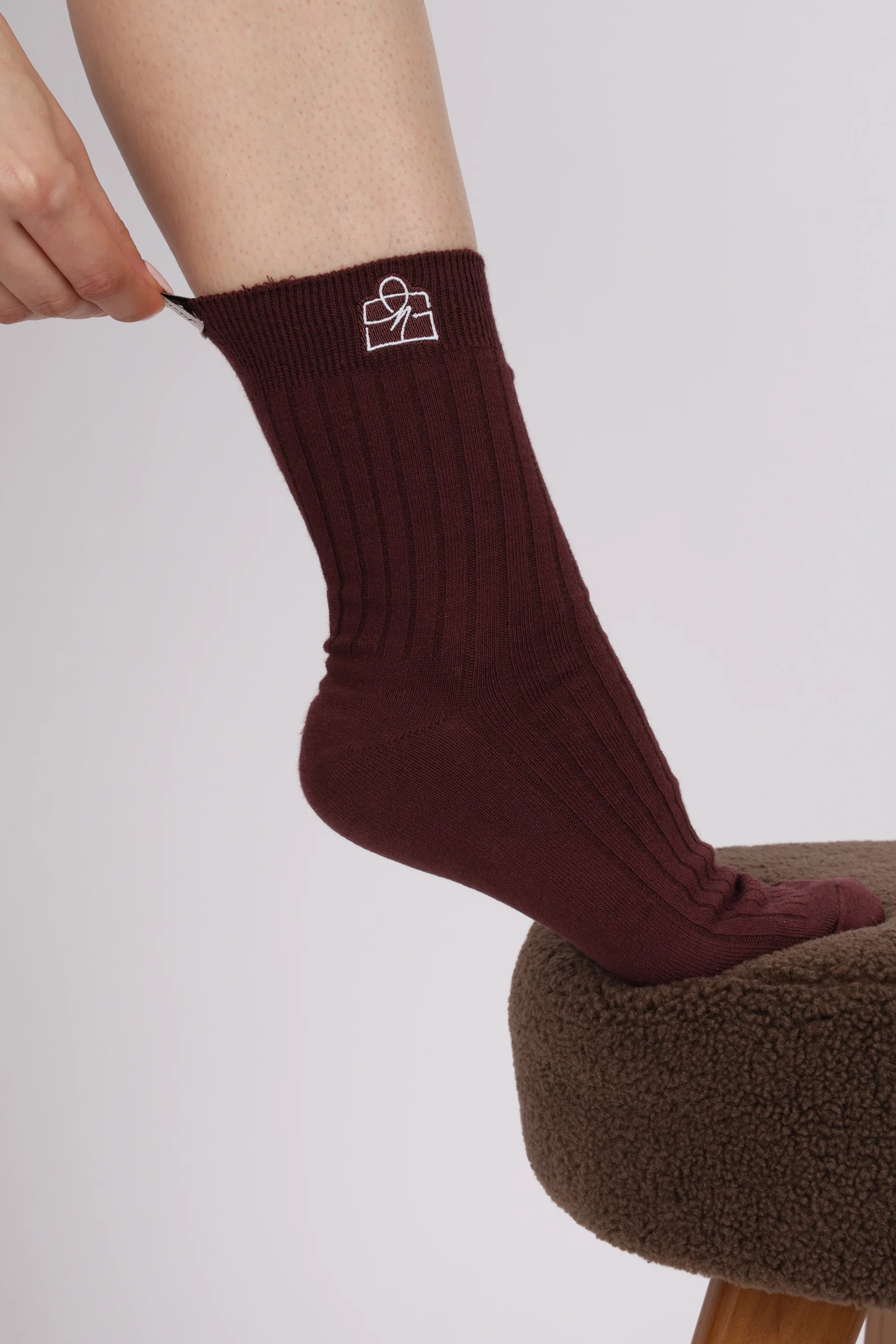 Limited Edition FashioNica Dark Cherry Crew Socks - Image 6