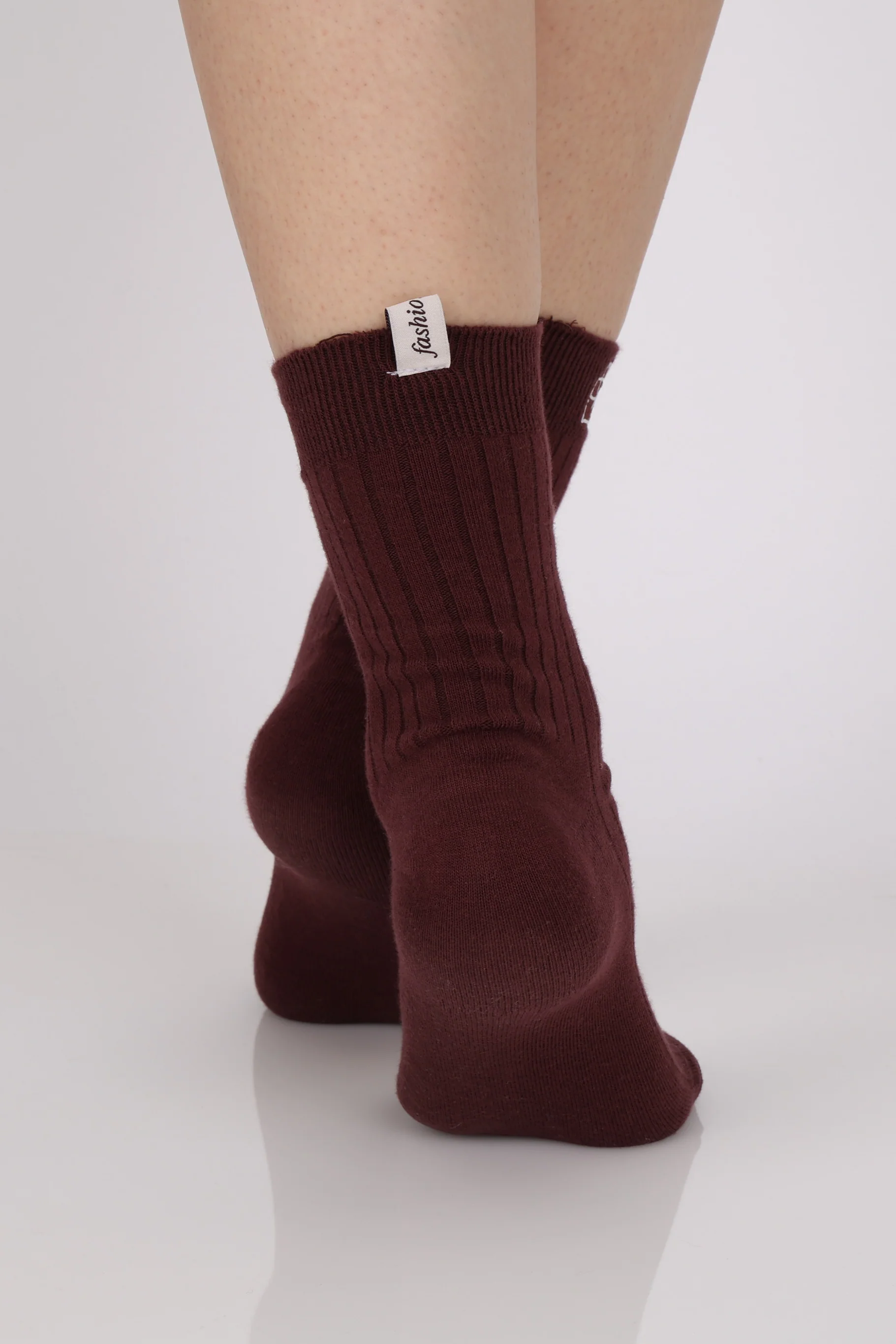 Limited Edition FashioNica Dark Cherry Crew Socks - Image 7