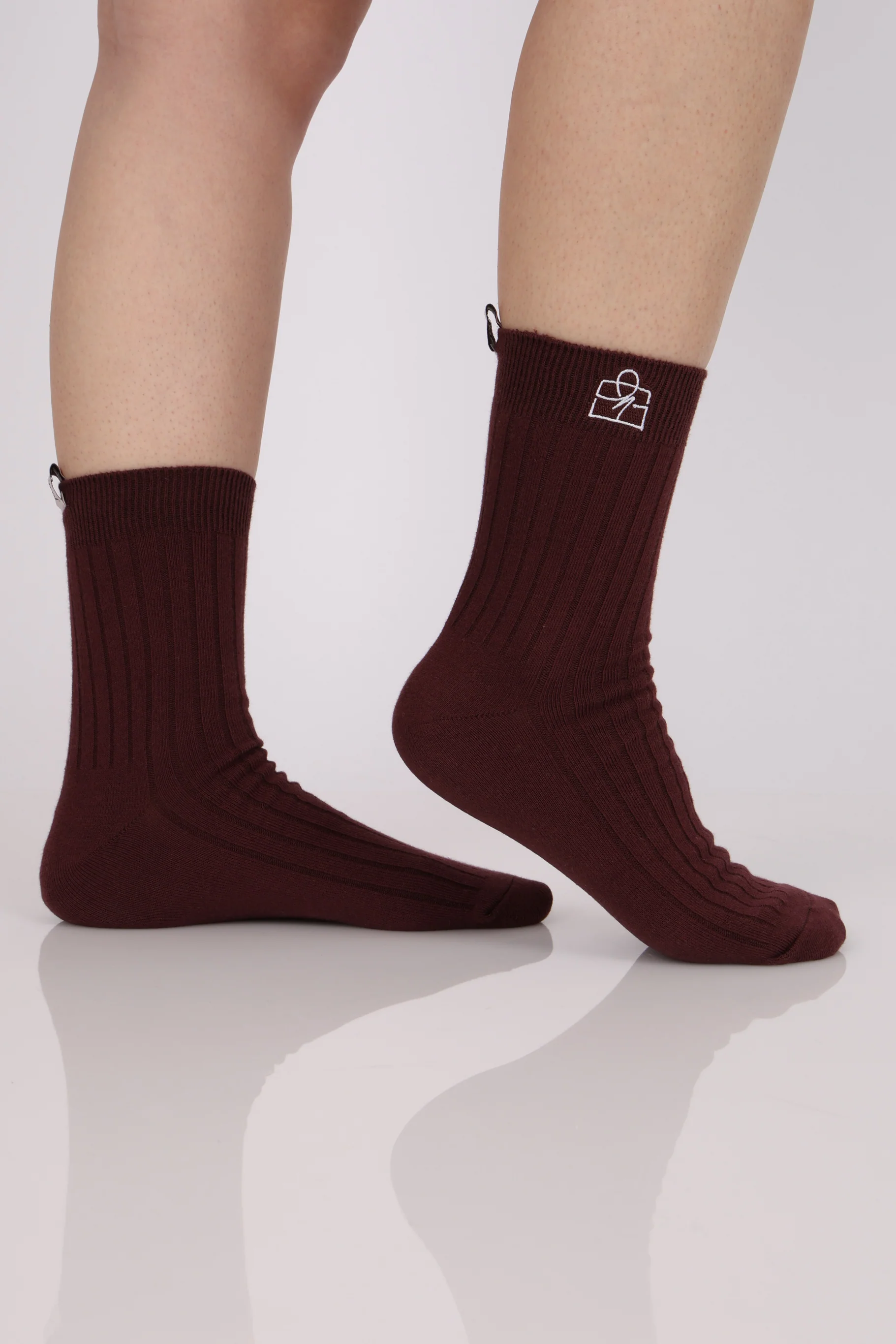 Limited Edition FashioNica Dark Cherry Crew Socks - Image 8
