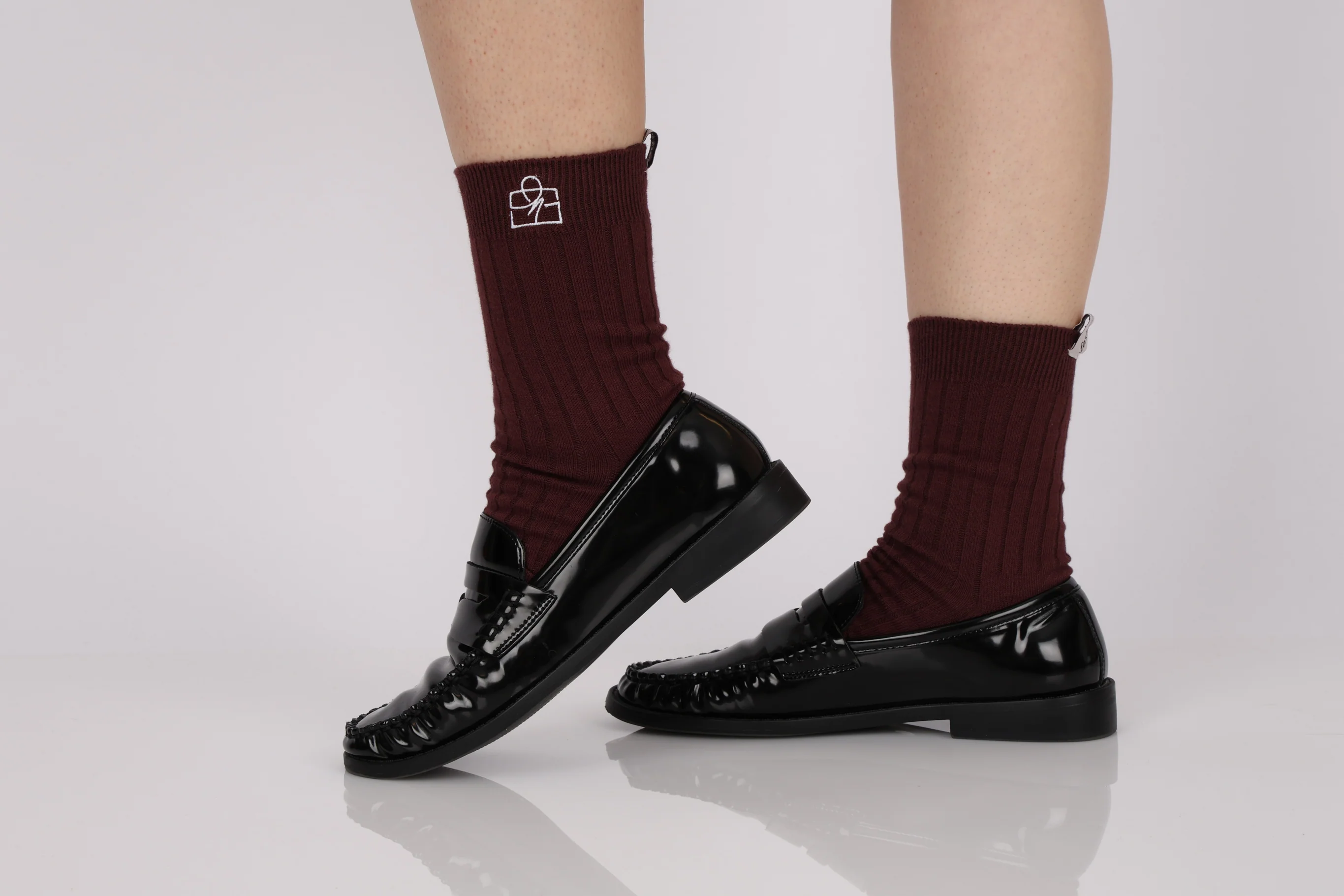 Limited Edition FashioNica Dark Cherry Crew Socks - Image 9
