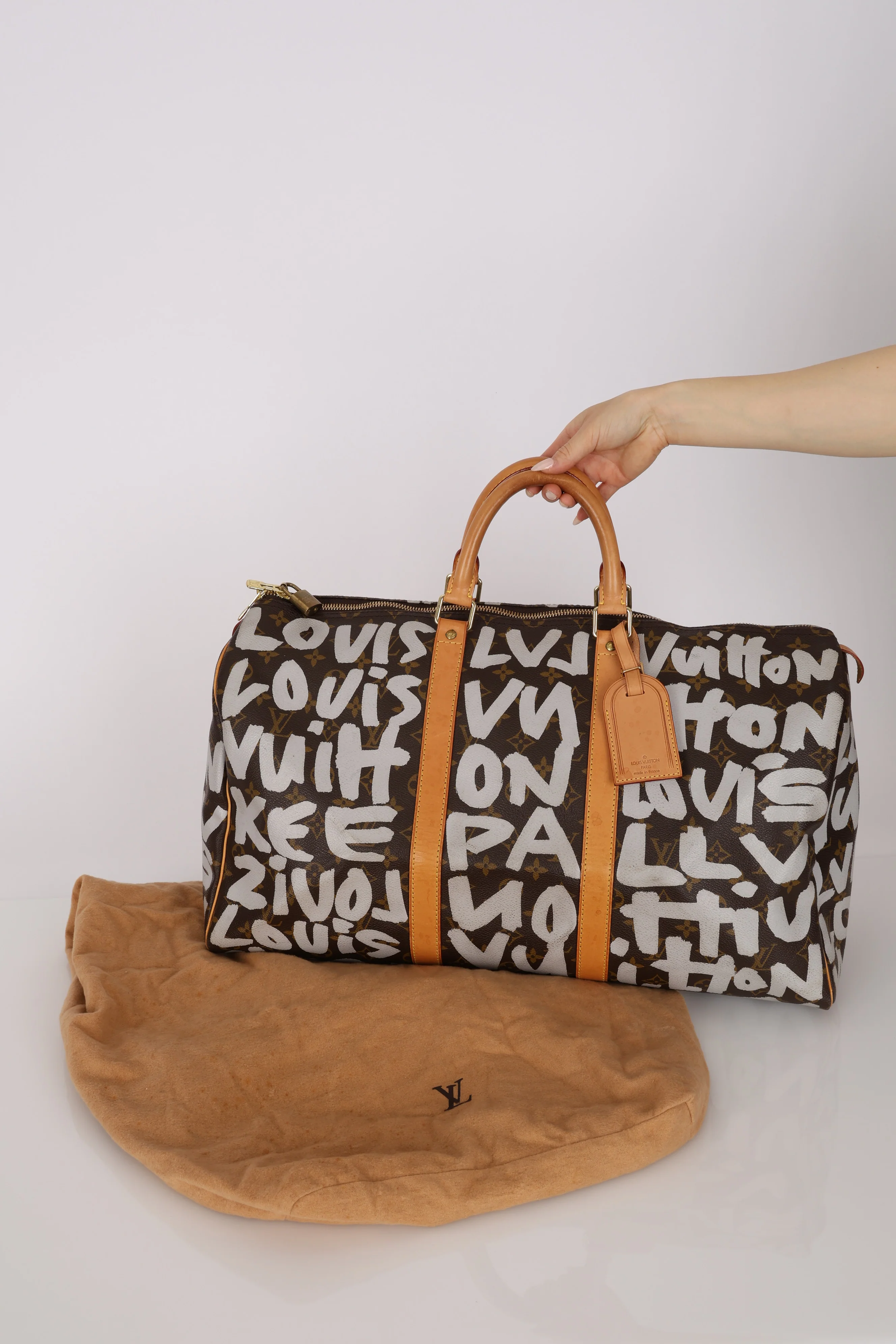 Limited Edition Louis Vuitton x Stephen Sprouse 2001 Graffiti Monogram Keepall 50 - Image 3