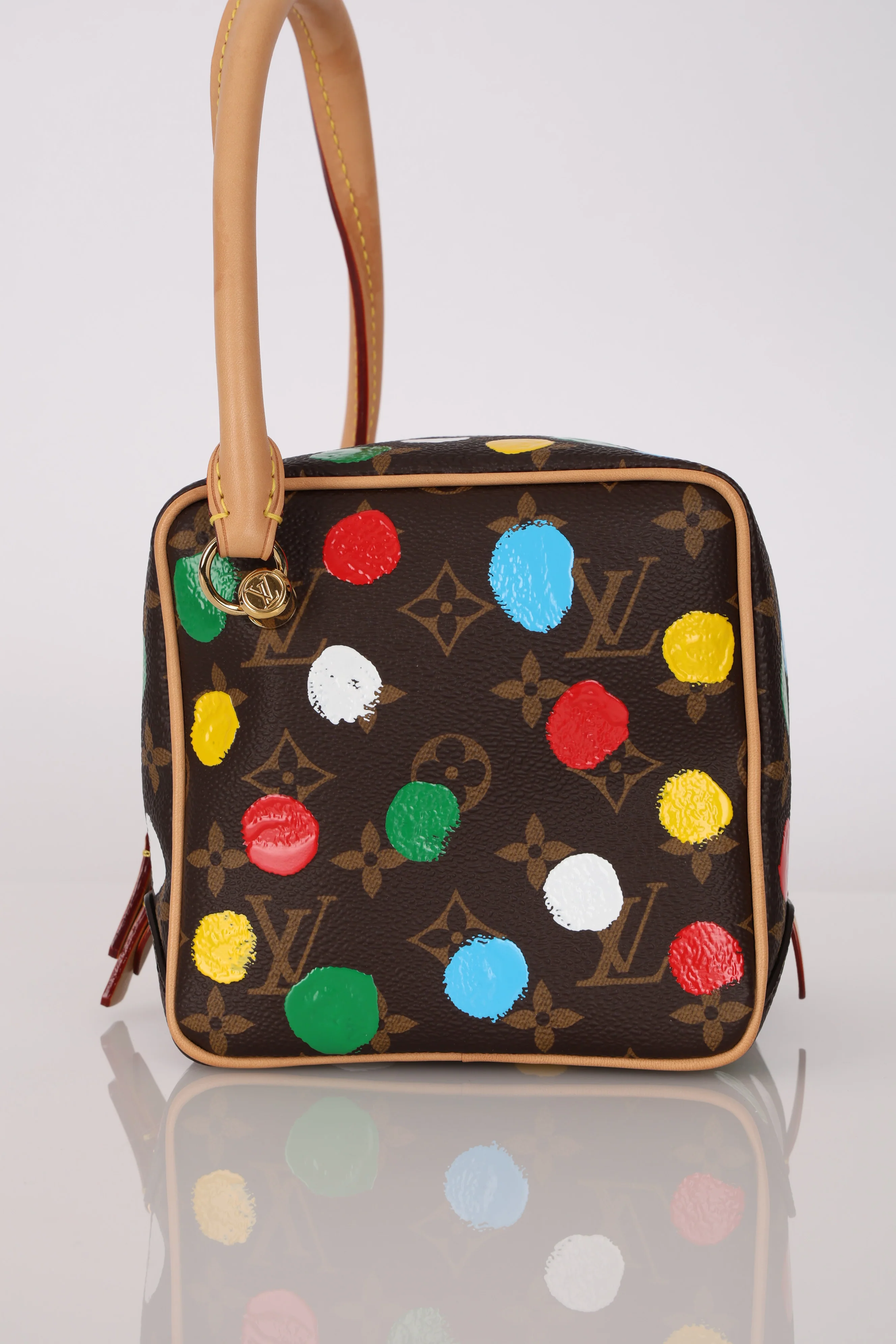 Limited Edition Louis Vuitton x Yayoi Kusama 2022 Painted Dots Square Bag - Image 7