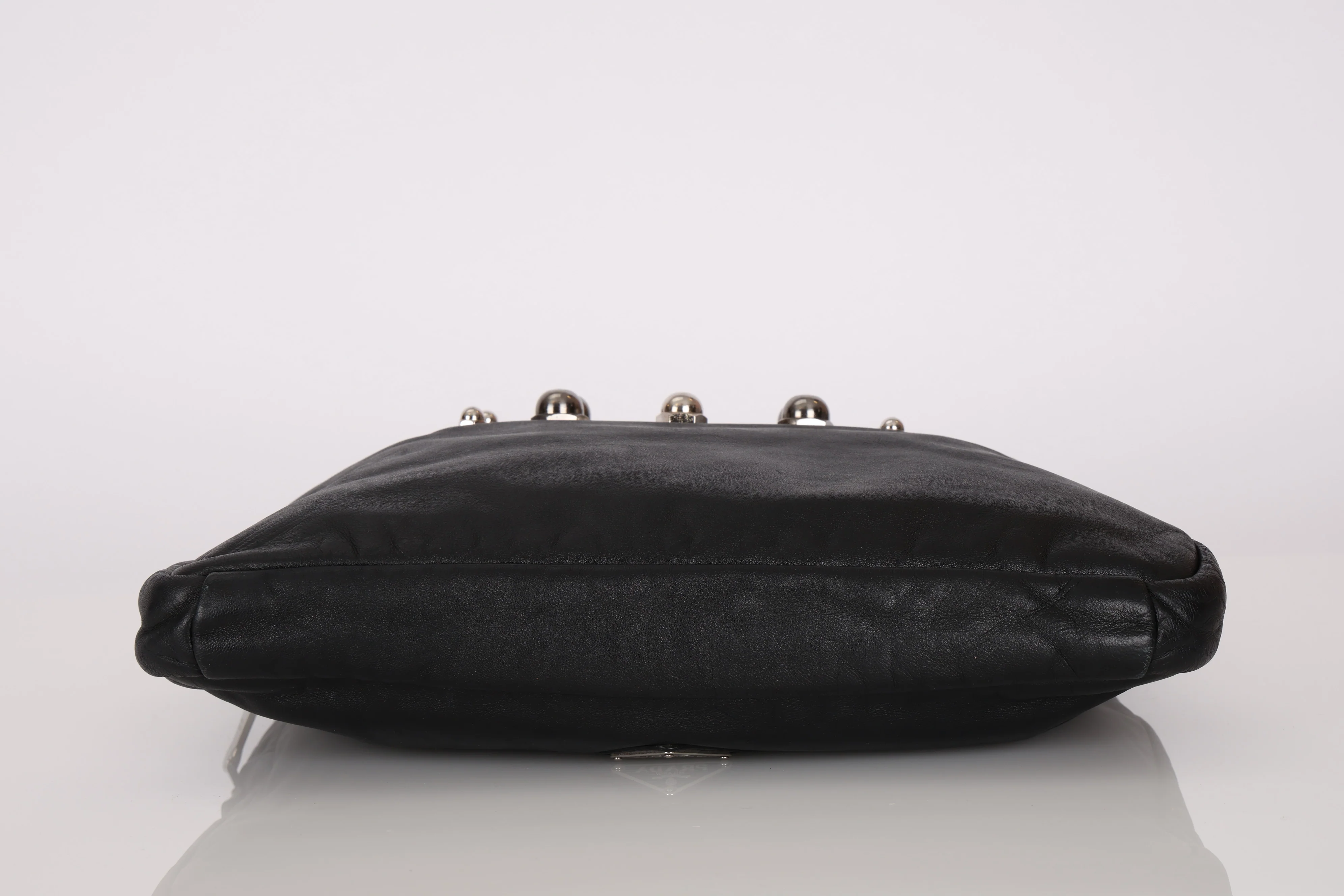 Prada Nappa Metal Plate Stud Logo Tote - Image 9